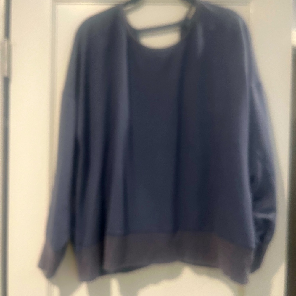 Grey open back yoga sweatshirt